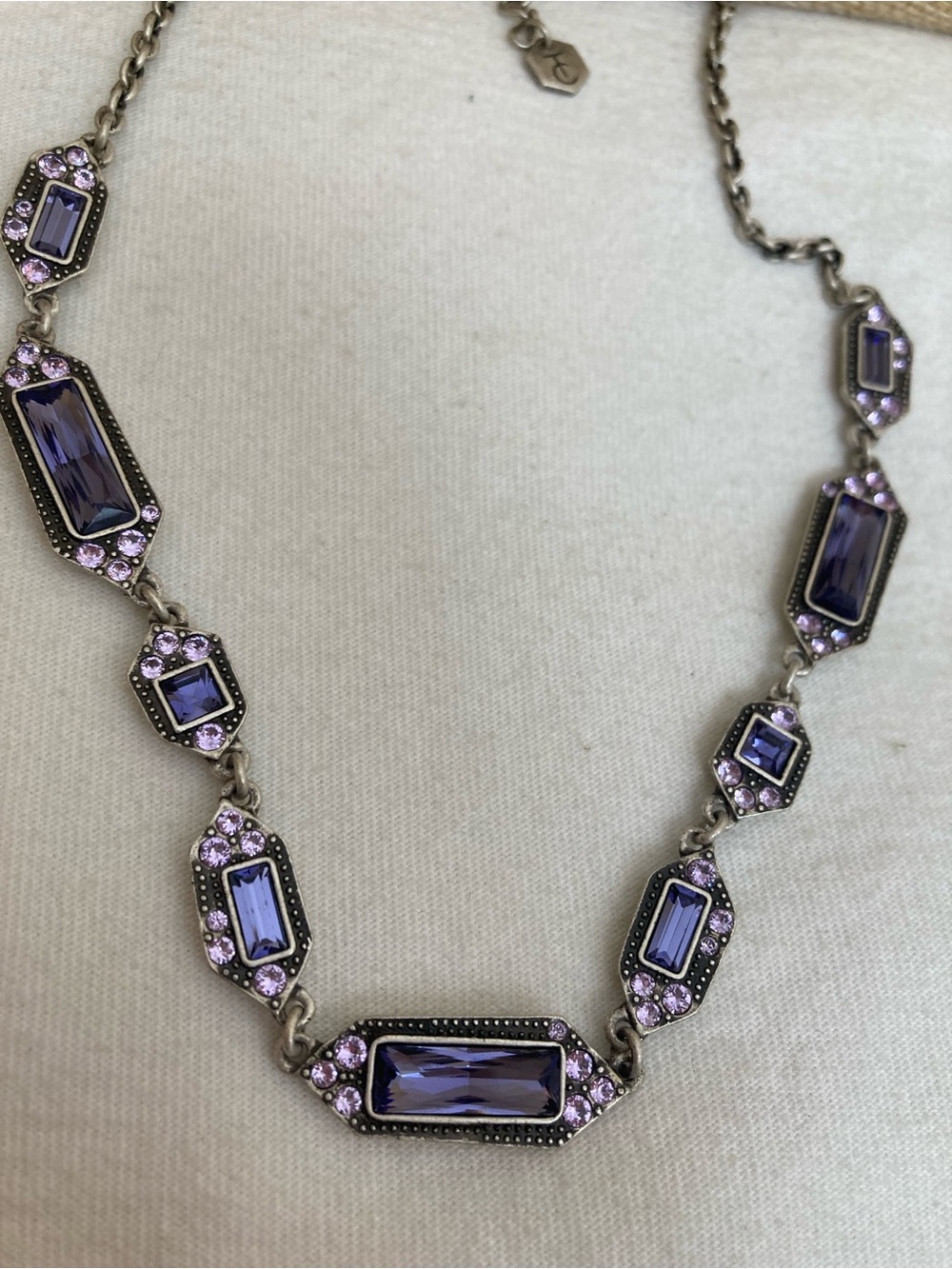 Touchstone Crystal Necklace with Purple Swarovski Crystals